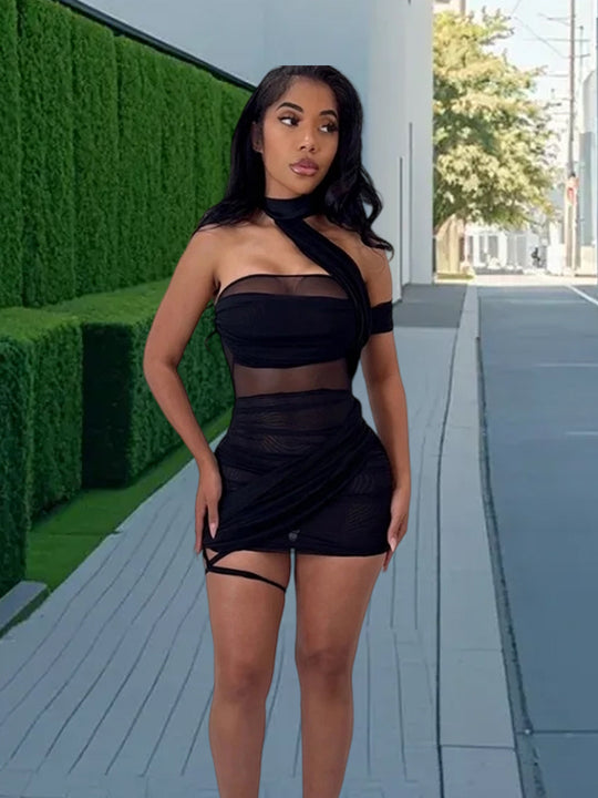 Damen Wickelkleid mit asymmetrischem Design und geschmackvollen Drapierungen EB