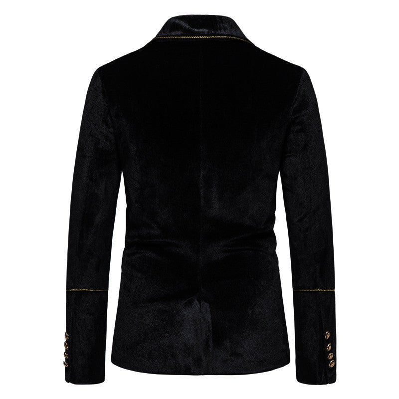 Herren elegantes Samtanzugset mit glänzendem Finish und modernem Schnitt EB