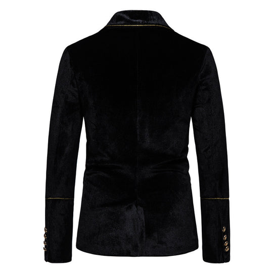 Herren elegantes Samtanzugset mit glänzendem Finish und modernem Schnitt EB