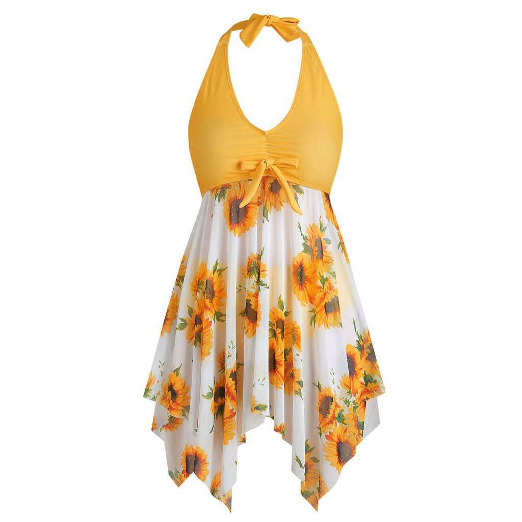 Damen Strandkleid mit verspieltem Blumendesign EB