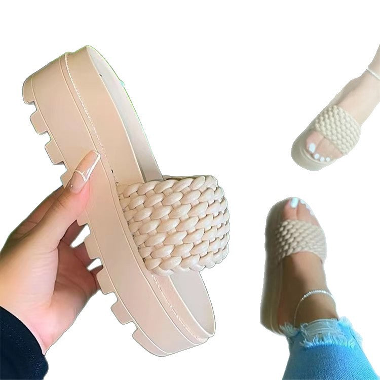 Damen modische Riemchensandalen mit strukturiertem Obermaterial EB