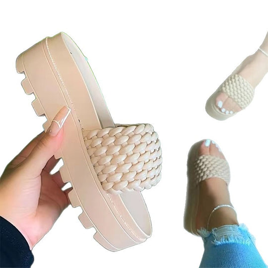 Damen modische Riemchensandalen mit strukturiertem Obermaterial EB