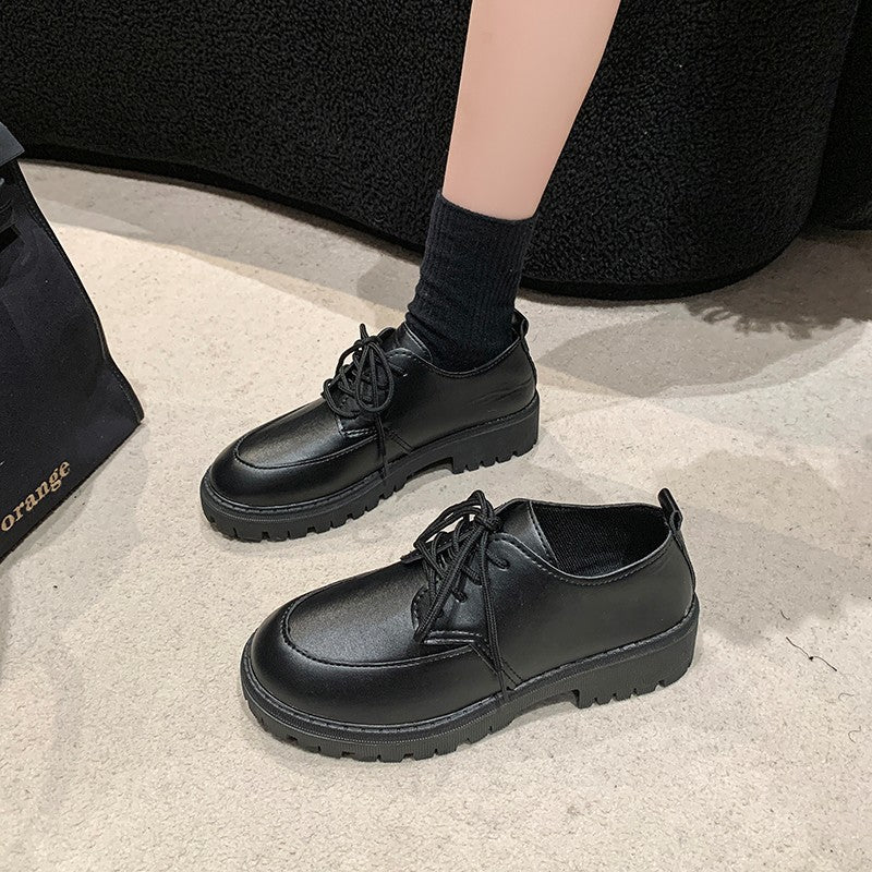 Damen nan stylische Derby-Schnürschuhe mit robuster Profilsohle, gepolstertem Komfortfußbett und dezentem Plateau EB