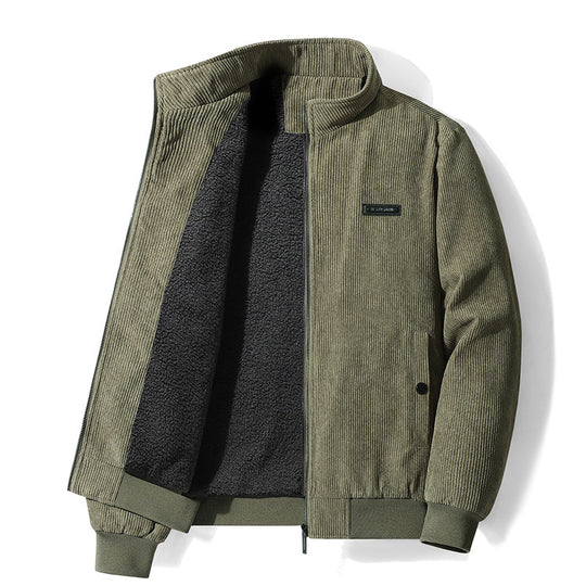 Herren nan gefütterte Cordjacke mit Teddyfutter und Stehkragen EB