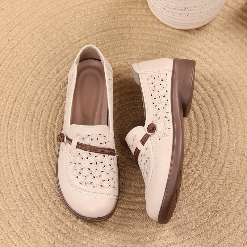 Damen Komfortable und modische Ballerinas mit perforiertem Design EB