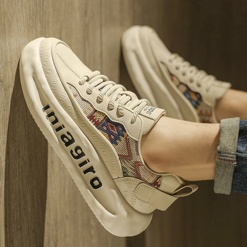 Damen Modische Sneakers mit einzigartigem Mustereinsatz EB