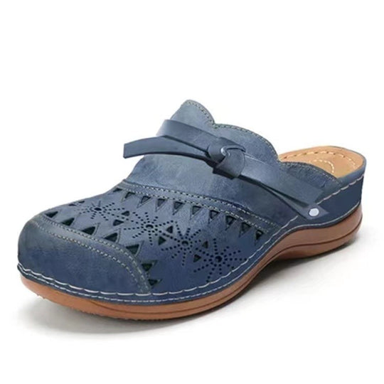 Damen Atmungsaktive Clogs mit floralem Lochdesign und anatomischem Fußbett EB