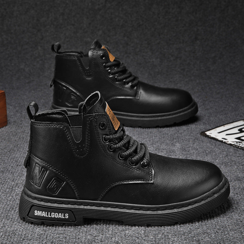 Damen hochwertige Leder Stiefeletten im lässigen Design EB