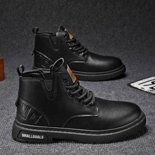 Damen hochwertige Leder Stiefeletten im lässigen Design EB