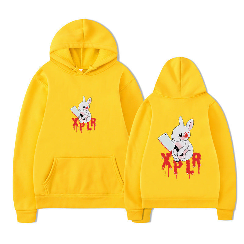 Damen Kapuzensweater mit auffälligem Cartoon-Motiv und bequemer Passform EB