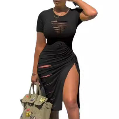 Damen Figurumspielendes Mini-Kleid mit Cut-Outs und seitlichen Schlitzen EB