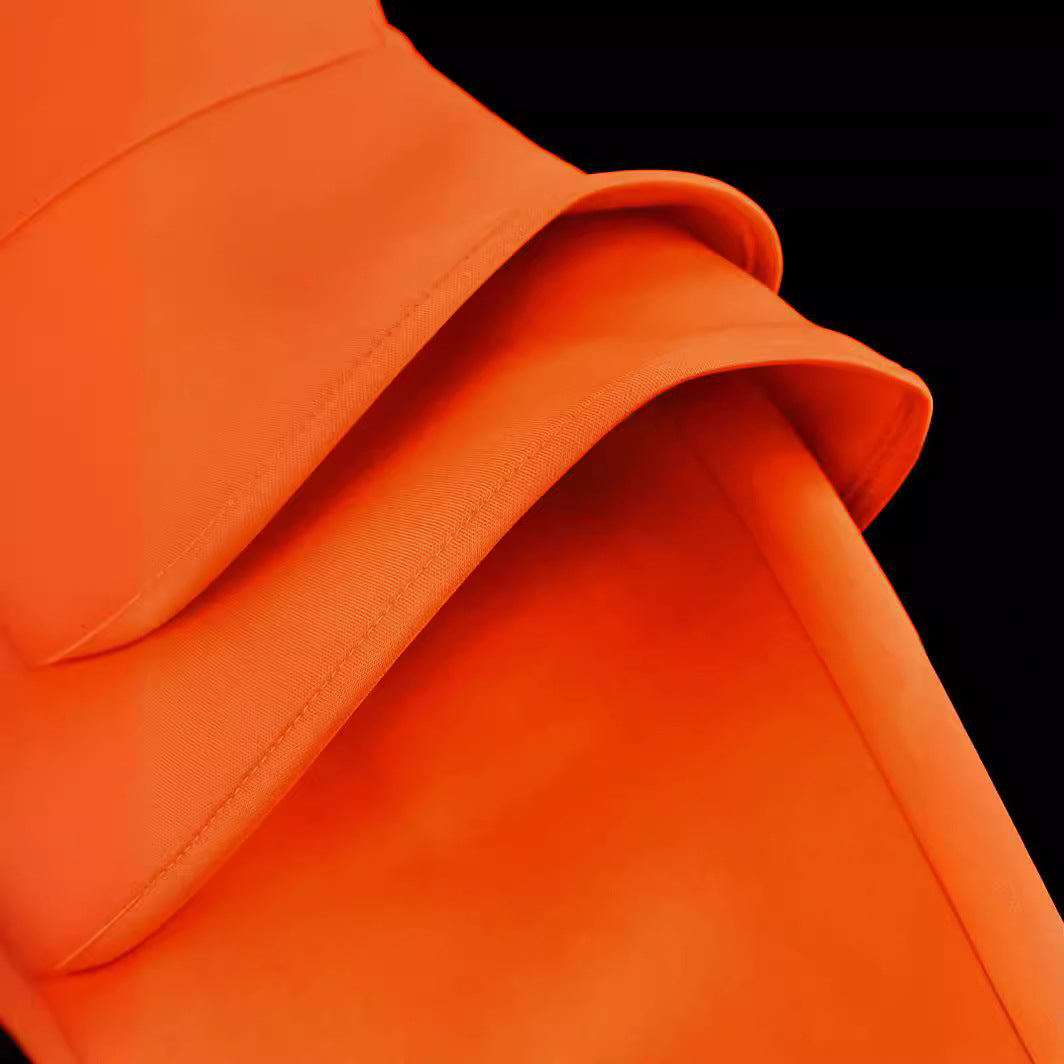 Damen Elegantes Kleid mit asymmetrischem Schnitt und voluminösen Puffärmeln EB