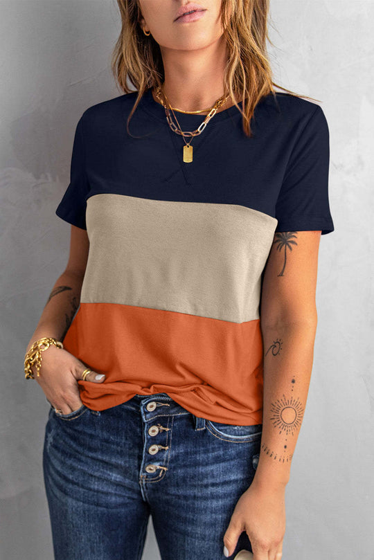 Damen T-Shirt mit modernem Blockdesign und lässigem Schnitt EB