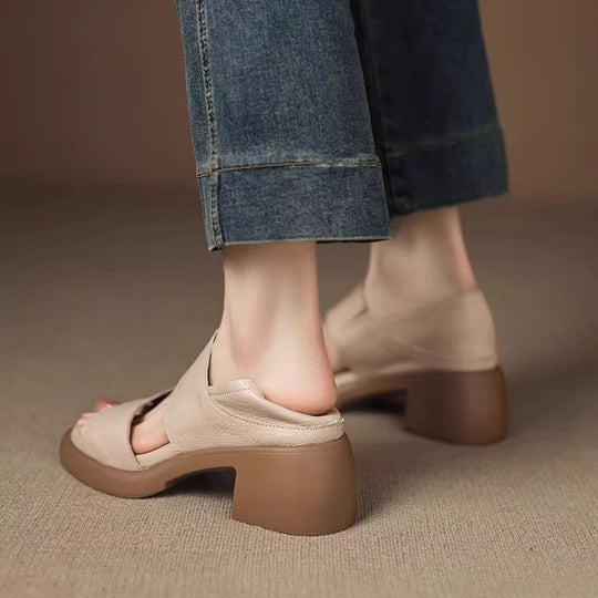 Damen Elegante Sandalen mit komfortablem Blockabsatz und verstellbaren Riemen EB