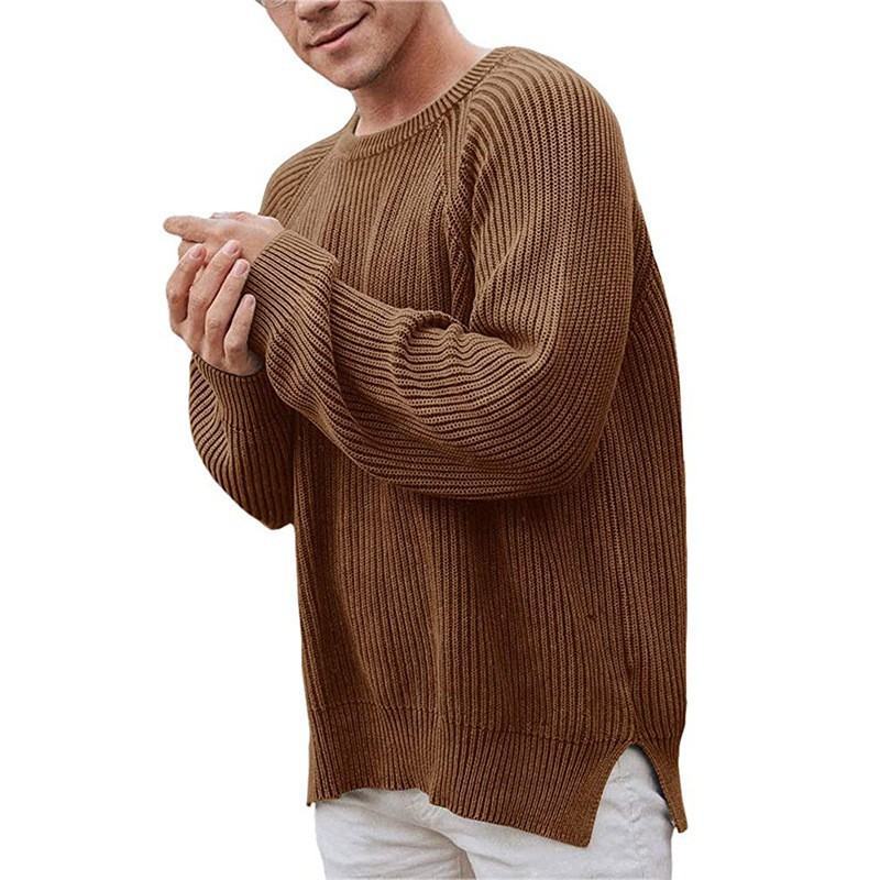 Herren eleganter Strickpullover mit strukturiertem Design und modernem Schnitt EB