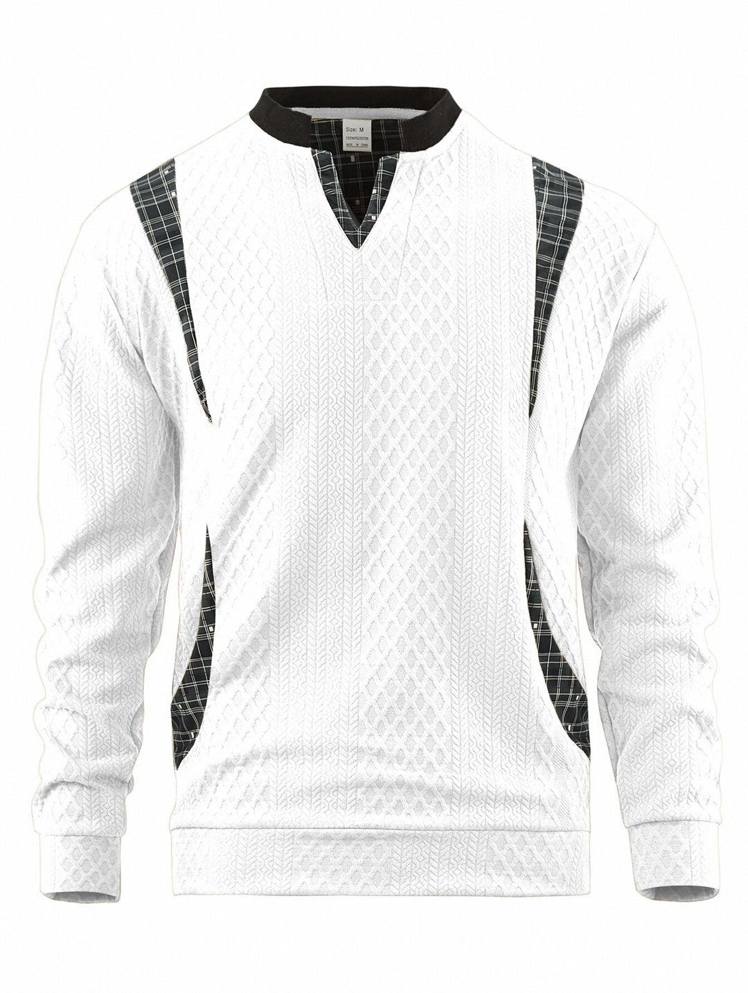 Herren Strickpullover mit modischen Karoelementen EB