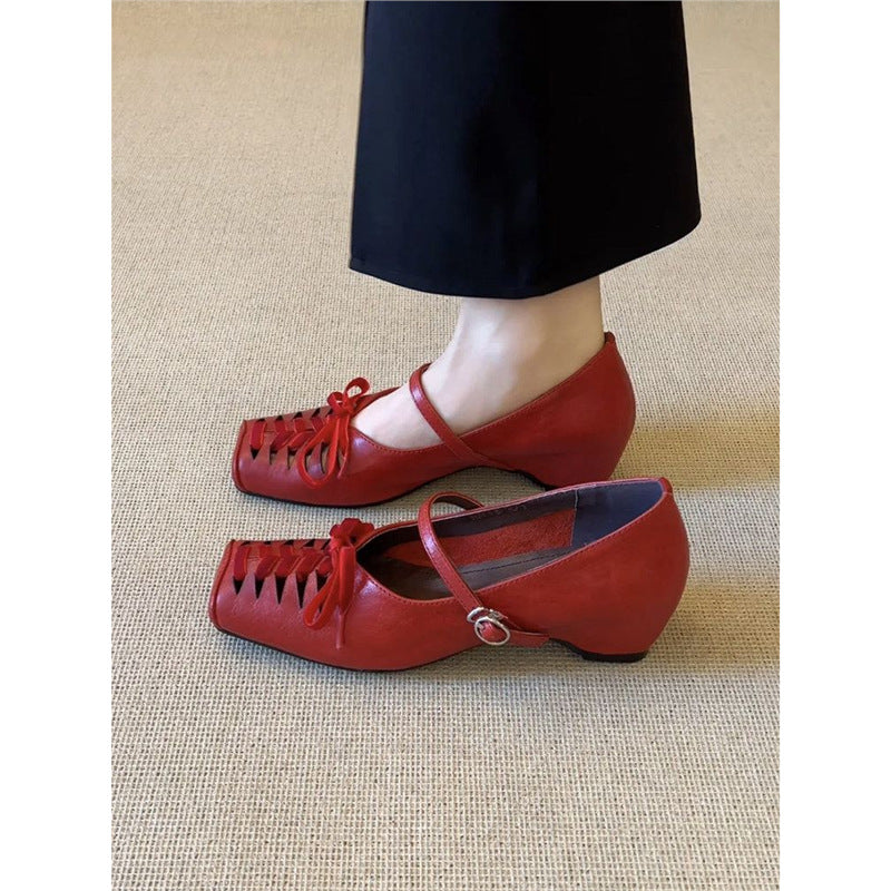 Damen elegante Mary Jane Schuhe mit Glanzfinish EB