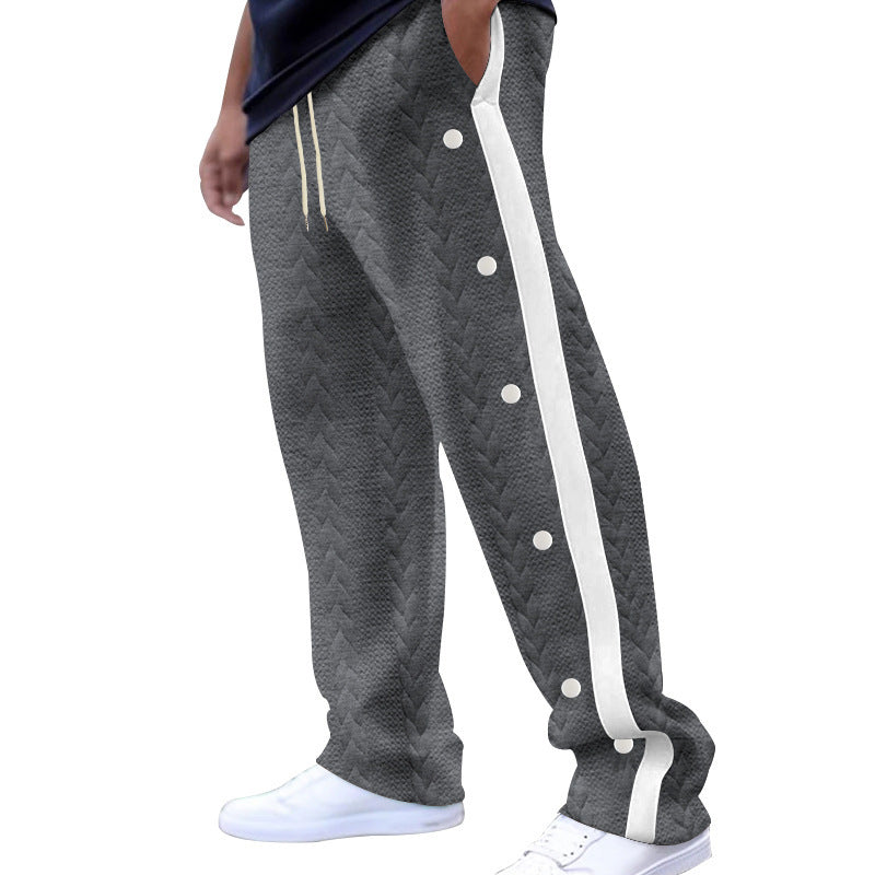 Herren Sportliche Freizeithose im modernen Design mit seitlichem Knopfleisten EB