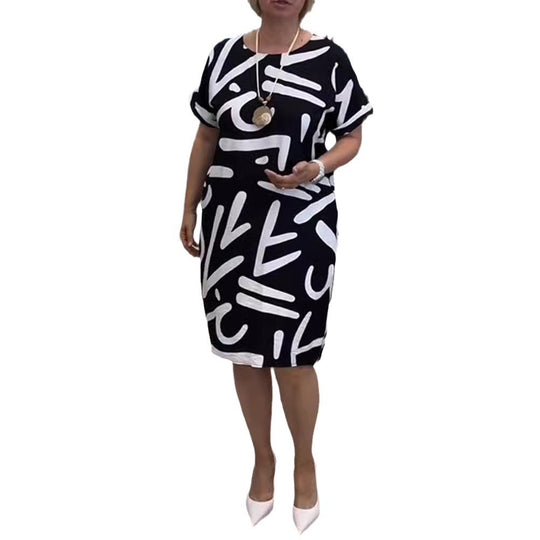 Damen Freizeitkleid mit grafischem Muster Heidi-Mode