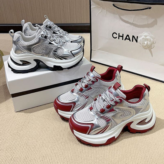 Damen modische Sneakers mit atmungsaktiven Mesh-Einsätzen und dämpfender Sohle EB