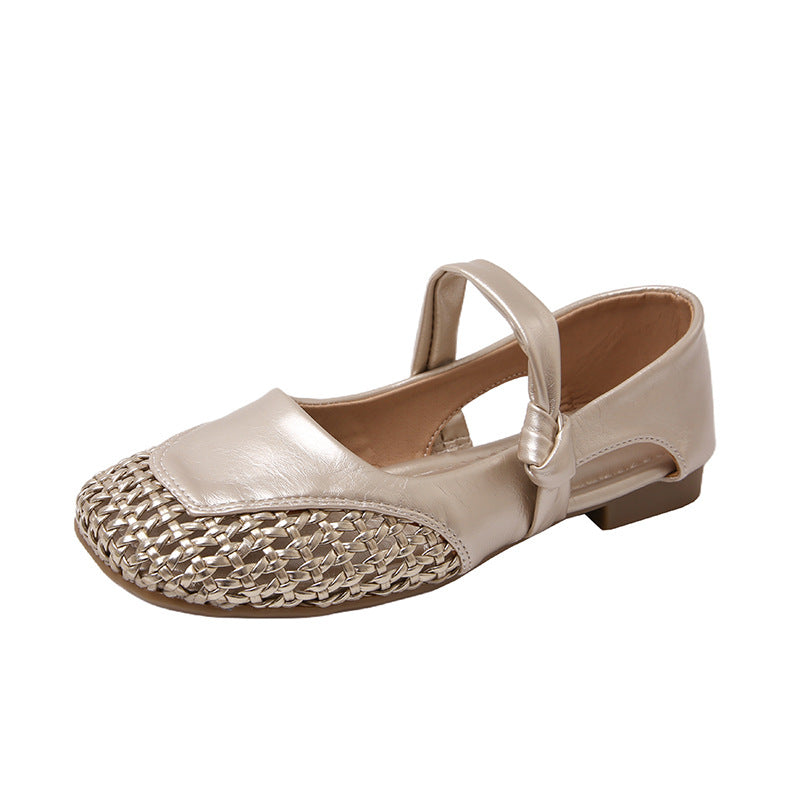 Damen Ballerina-Schuhe mit geflochtenem Detail EB