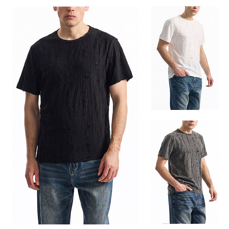 Herren T-Shirt mit einzigartigem Design und strukturierten Stoff EB