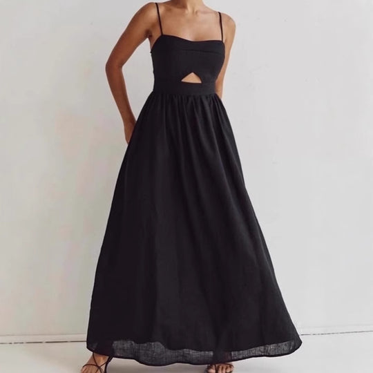Damen Maxikleid mit raffiniertem Schnitt und praktischem Taschen-Design EB