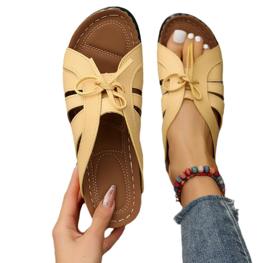 Damen offene Komfortsandalen mit stylischem Schnitt EB