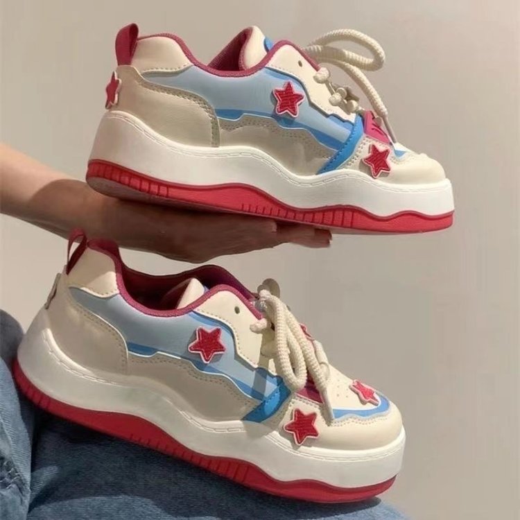 Damen Sportliche Sneakers mit auffälligem Sternen-Design und rutschfester Sohle EB