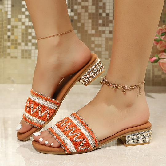 Damen Bequeme Schmuck-Sandalen mit stylishen Riemchen und funkelnden Details EB