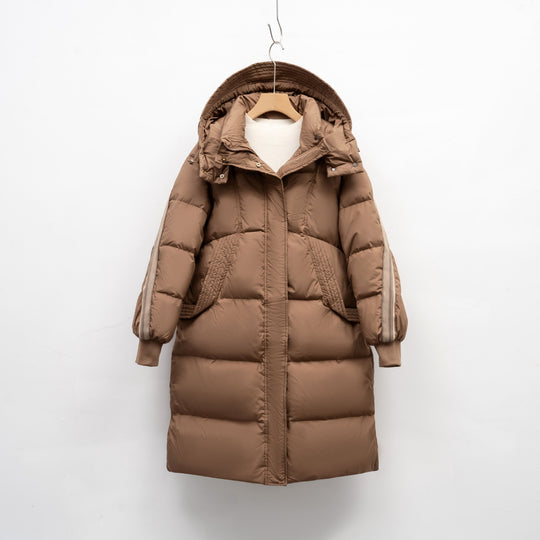 Damen Isolierter Wintermantel mit funktionalen Taschen und verstellbarer Kapuze EB