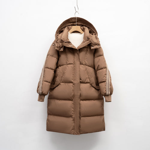 Damen Isolierter Wintermantel mit funktionalen Taschen und verstellbarer Kapuze EB