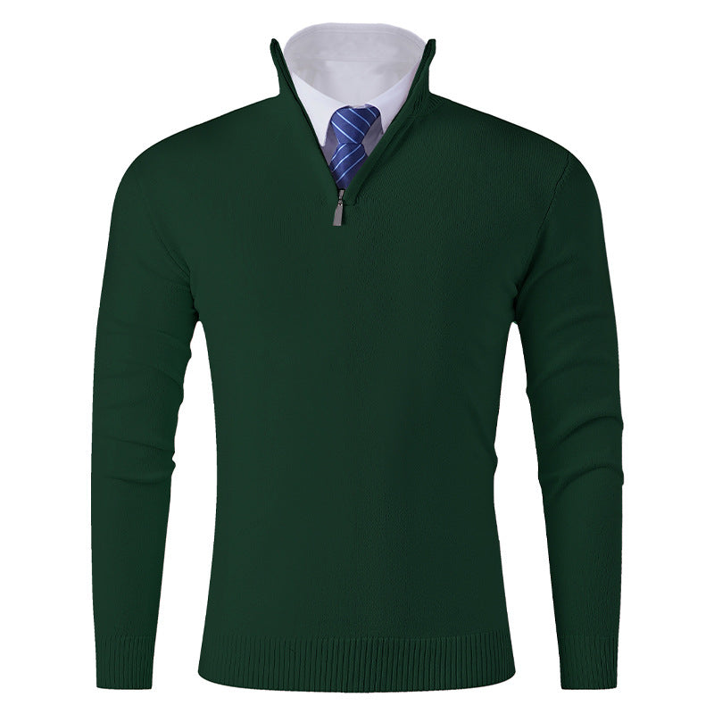 Herren eleganter Stehkragenpullover mit Reißverschluss EB