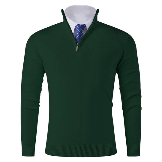 Herren eleganter Stehkragenpullover mit Reißverschluss EB