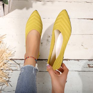 Damen elegante Ballerinas aus atmungsaktivem Strickmaterial EB