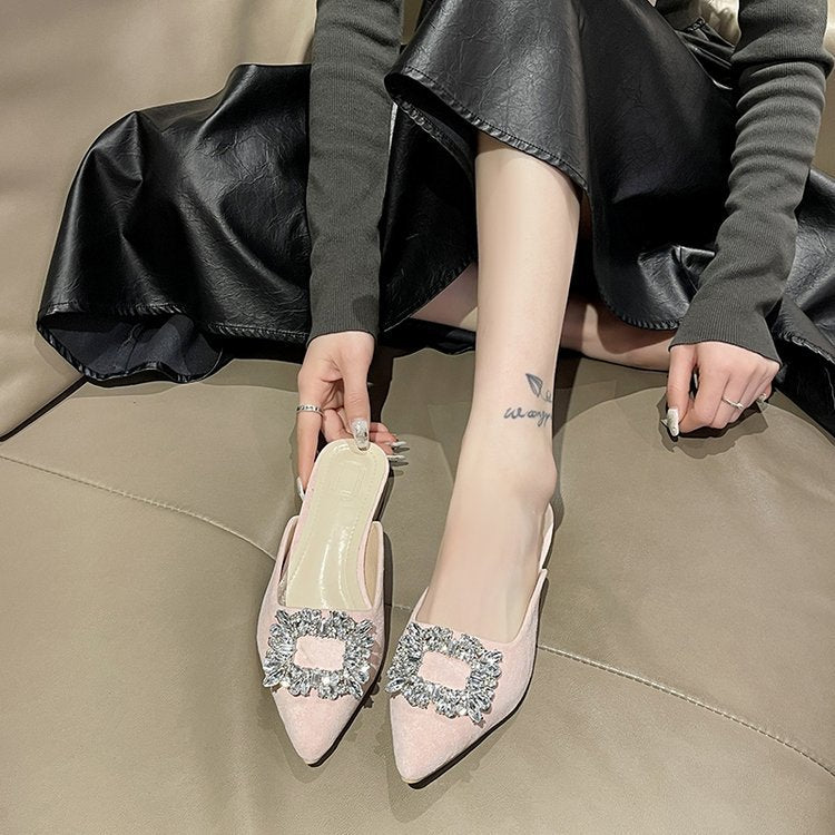 Damen elegante Slingback-Pumps mit Strassdetails EB