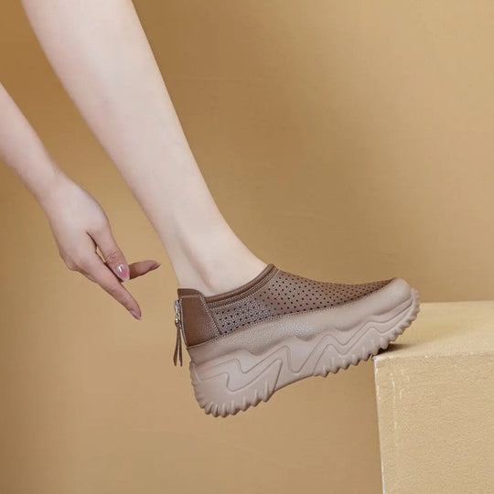 Damen Bequeme Slip-On Sneakers mit luftdurchlässigem Obermaterial und rutschfester Sohle EB
