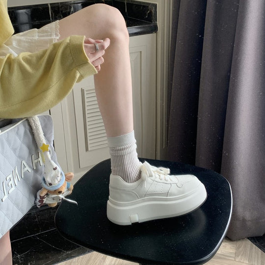 Damen modische Plateau Sneakers mit strapazierfähigem Obermaterial EB