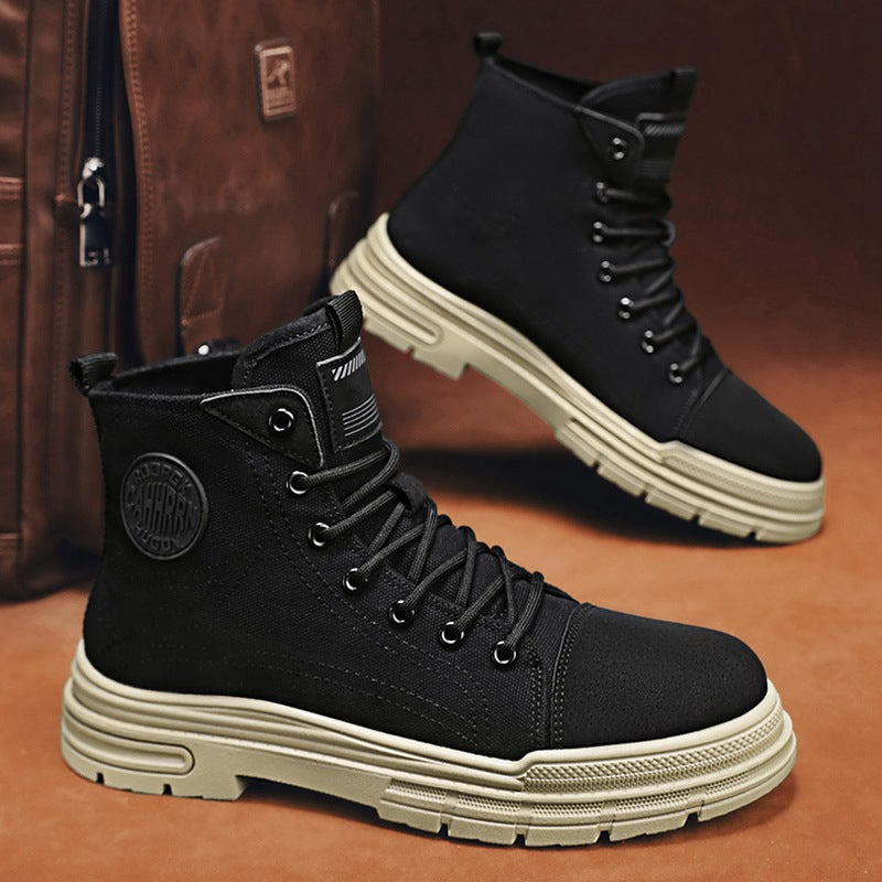 Damen Hohe Sneaker mit robustem Canvas-Obermaterial und rutschfester Sohle EB