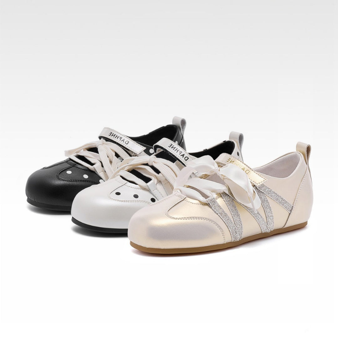 Damen elegante Ballerinas mit Punkten EB