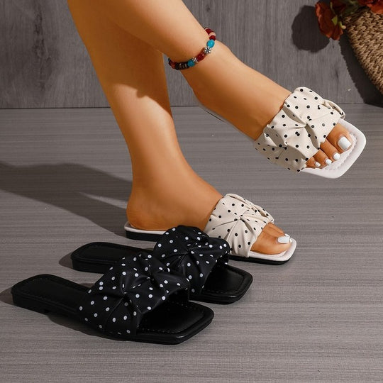 Damen modische Riemchen-Sandalen mit komfortablem Schleifen-Design EB