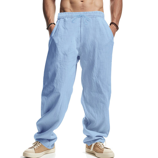 Herren lockere Sommer-Cargohose aus atmungsaktivem Material mit verstellbarem Kordelzug EB