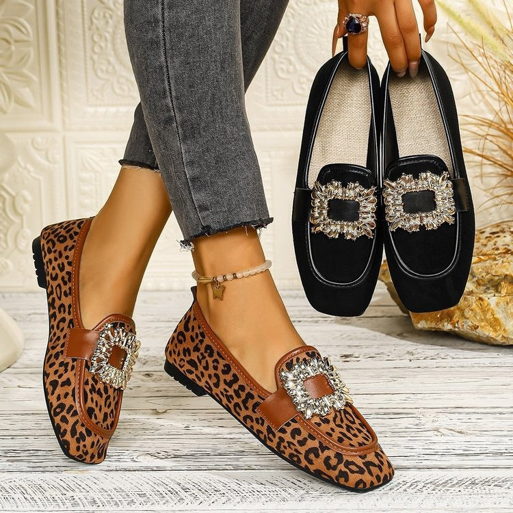 Damen elegante Ballerinas mit funkelnder Schmuckapplikation EB