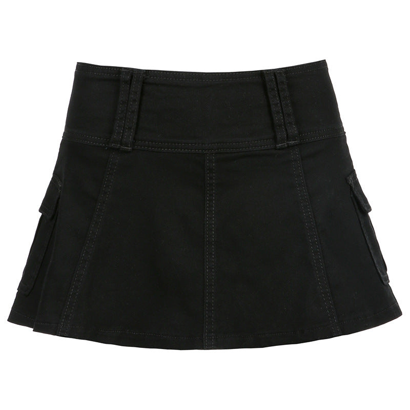 Damen Minirock mit seitlichen Taschen und hohem Bund EB