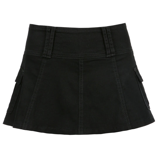 Damen Minirock mit seitlichen Taschen und hohem Bund EB