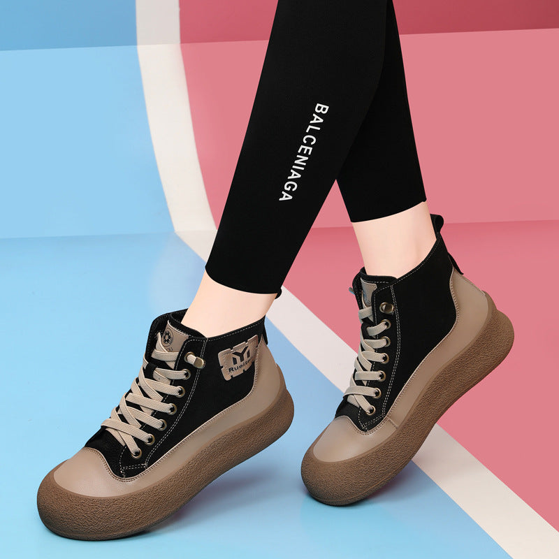 Damen Hochmodische Knit Sneaker mit trendigem Plateau und stabiler Sohle EB