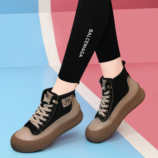 Damen Hochmodische Knit Sneaker mit trendigem Plateau und stabiler Sohle EB