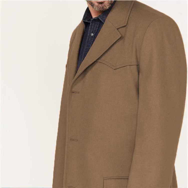 Herren eleganter Wollmantel mit modernen Akzenten EB