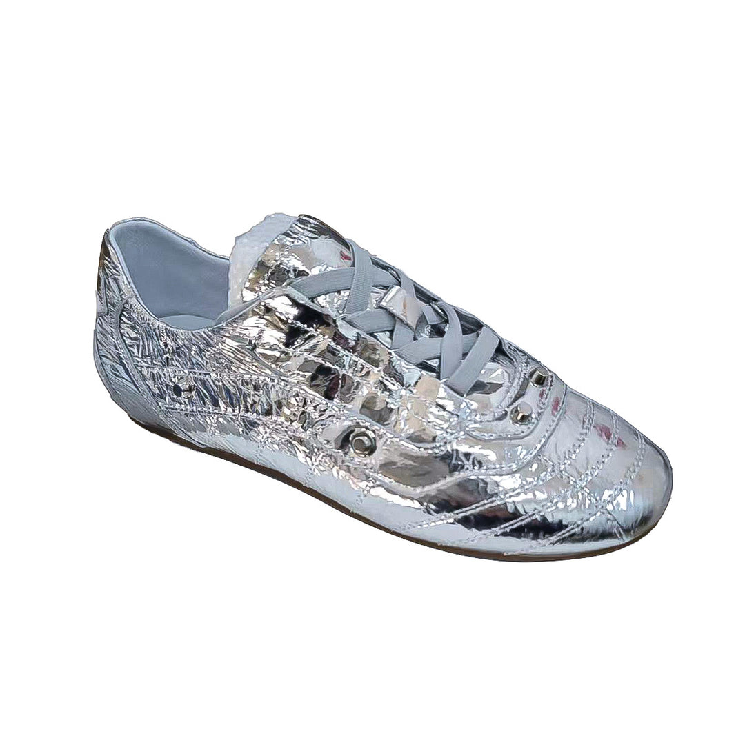Damen Sportliche Sneaker mit glänzendem Obermaterial und atmungsaktiver Sohle EB