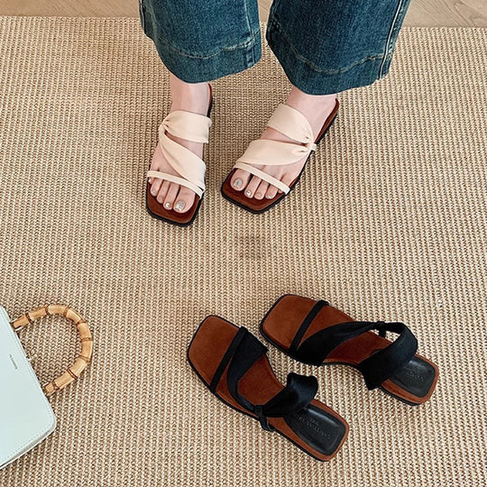 Damen Sandalen mit eleganter Schleifenapplikation EB